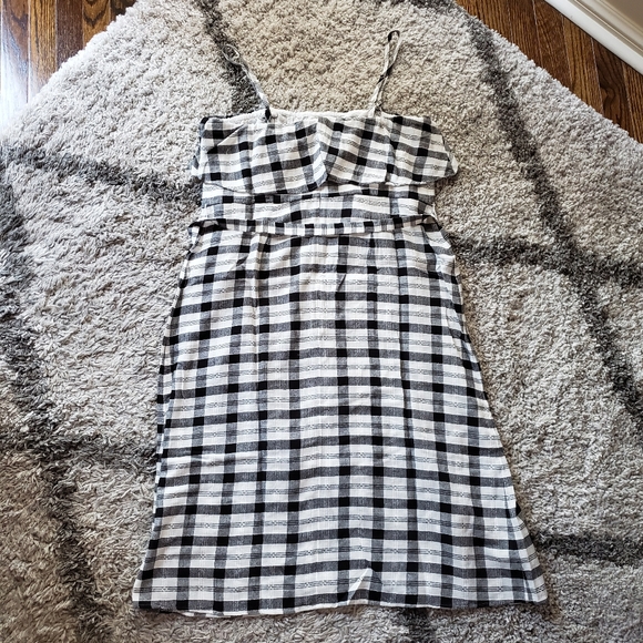 NWT LOFT Plus Gingham Flounce Tie Waist Dress - Picture 5 of 7
